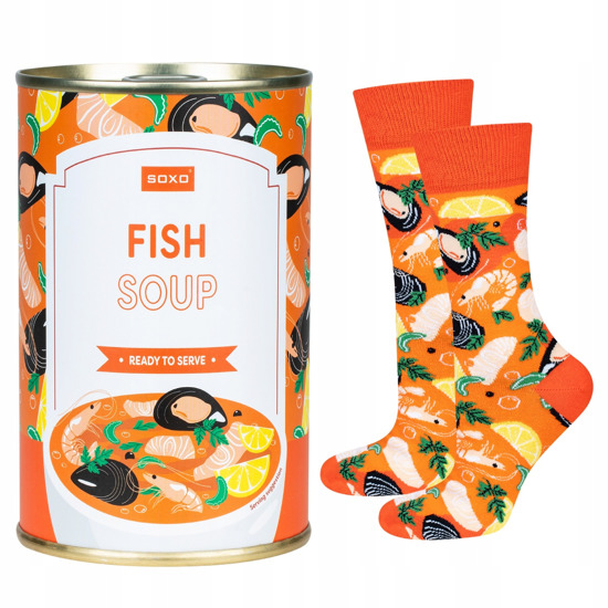Men's Socks | Women's SOXO GOOD STUFF fish soup in a can | colorful | as a gift for Him | for Her Unisex