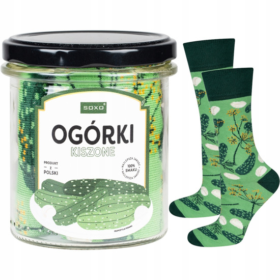 Men's | Women's SOXO pickled cucumbers socks in a jar 