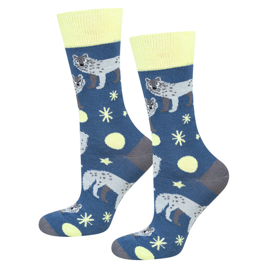 Men's colored socks SOXO with wolves