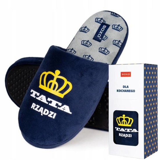 SOXO  Men's slippers with the inscription in a giftbox