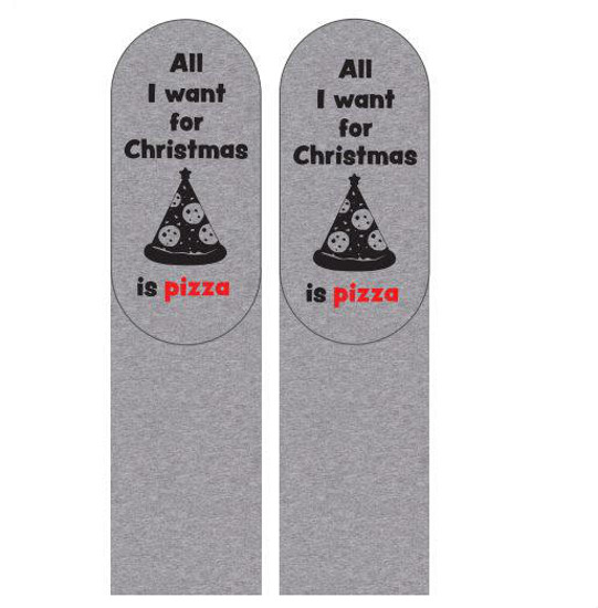 SOXO Men's socks with text "... pizza"