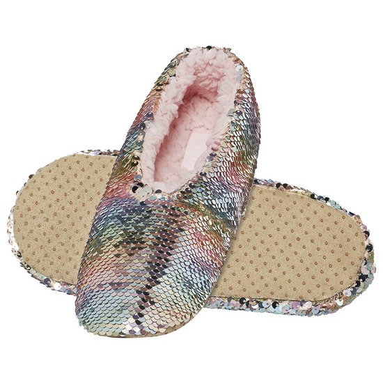 SOXO Women's ballerina slippers 'Sequin' pastel 