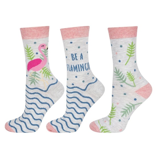 SOXO Women's socks  "Be a flamingo", 2 pairs