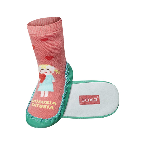 SOXO children's slippers with leather soles - "Córusia Tatusia"