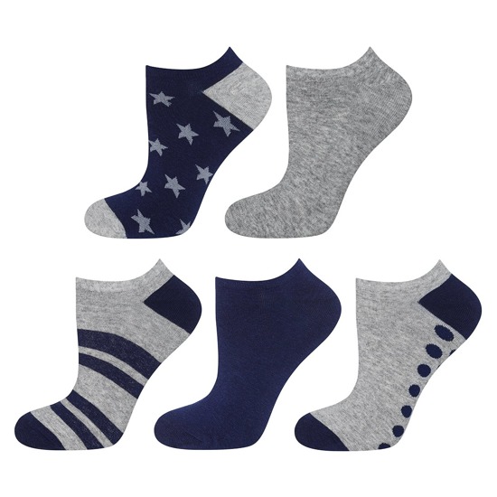 SOXO feet for boys gray / navy BASIC - 5-pack