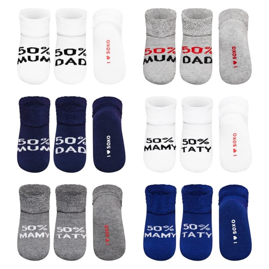 SOXO socks terry 50% mom, 50% dad -MIX