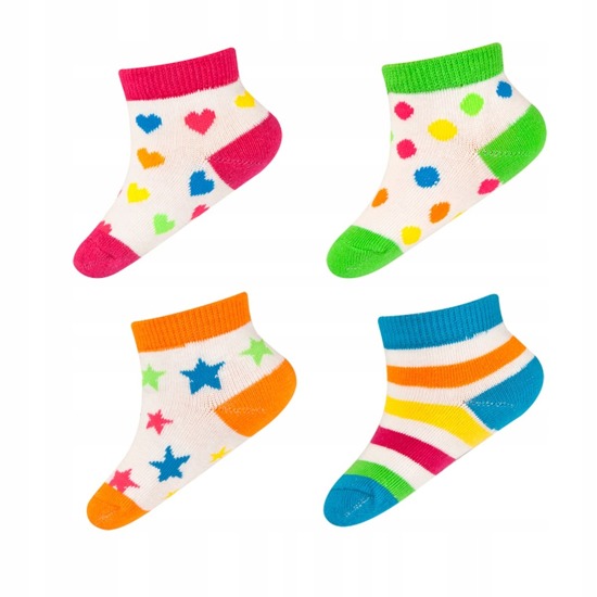 Set of 2x Colorful SOXO baby socks with patterns
