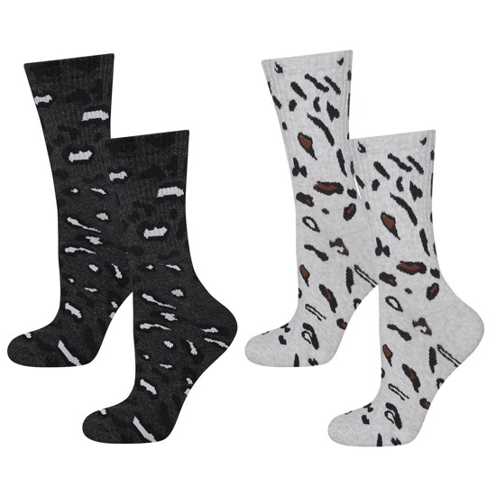 Set of 2x Women's Socks SOXO colorful classic leopard print