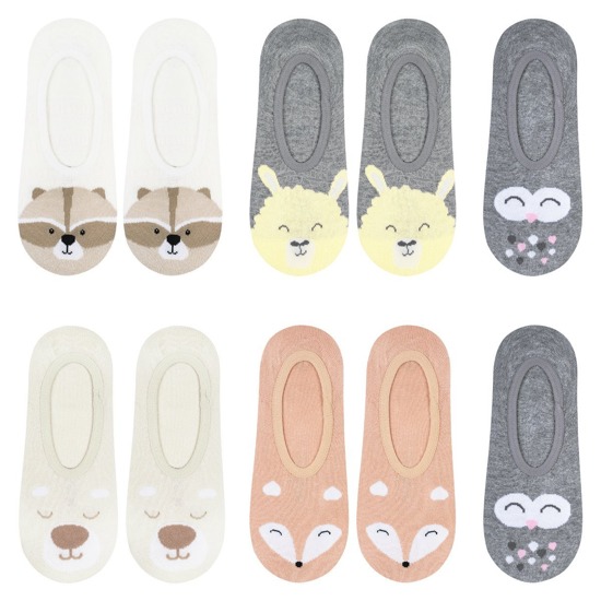 Set of 5x Women's Feet for ballerinas SOXO with silicone funny animals