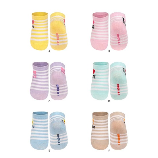 Set of 6x SOXO white baby socks with ABS inscriptions