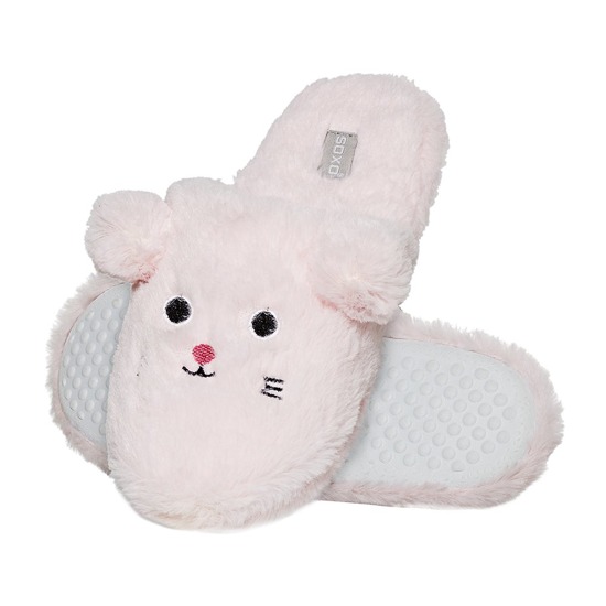 Slippers SOXO mouses- pink with hard soles