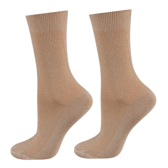 Women's socks DR SOXO beige cotton 