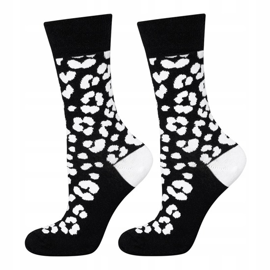 Women's socks SOXO GOOD STUFF black and white cotton