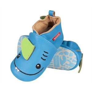 Blau Babyhauschuhe SOXO Leder mit Hai