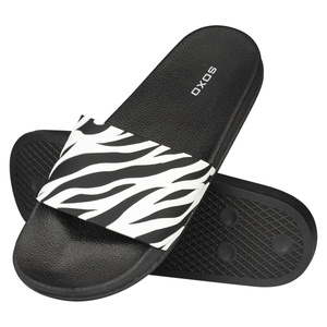 Damen Herren Strand Flip Flops SOXO Zebra | Perfekt für einen Strandurlaub und ein Schwimmbad | Gummi