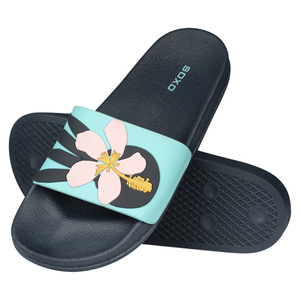 Damen Herren Strand Flip Flops SOXO in Blumen | Perfekt für einen Strandurlaub und ein Schwimmbad | Gummi