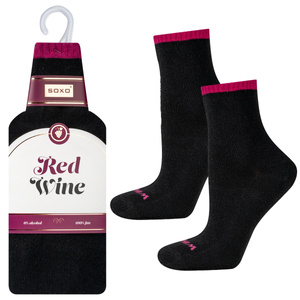 Damensocken SOXO Red Wine mit Band als Geschenk für sie