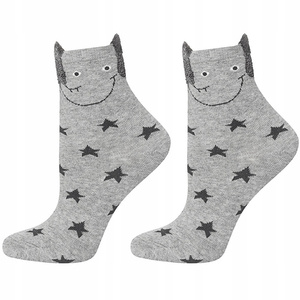 Grau Kinder Socken SOXO mit Ohren