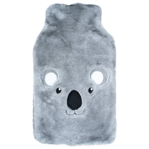Große graue Wärmflasche 1,8l SOXO in einem weichen Koala-Überzug