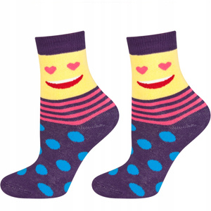 Kinder Socken SOXO mit glücklichen gesichtern warm Frottee