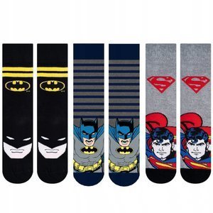 Set 3x bunten SOXO GOOD STUFF Socken für Herren Batman und Superman DC Comics