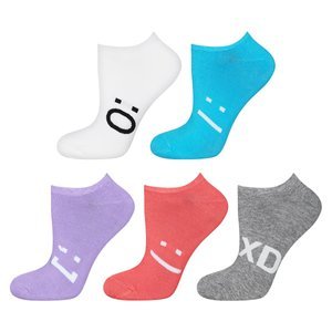 Set 5x Kinder Kurze Socken SOXO Baumwollen mit Mienen