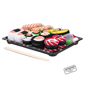 Set mit 6 bunten SOXO-Socken für Männer und Frauen Sushi-Box