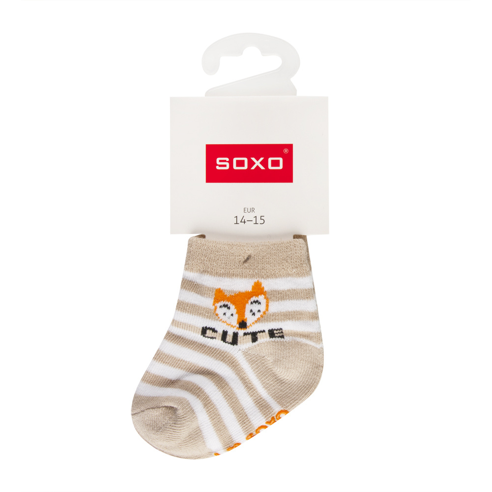 Gute Qualität soxo Baby Socken Hüttenschuh Söckchen Mit Ledersohle Unisex Modelle für Mädchen und Jungen Anti Rutschsohle 