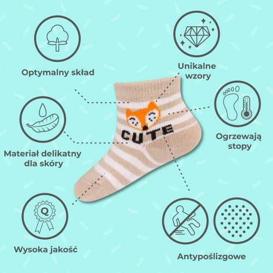 1 Paare von lustige Socken mit Fuchs | Babysocken | SOXO
