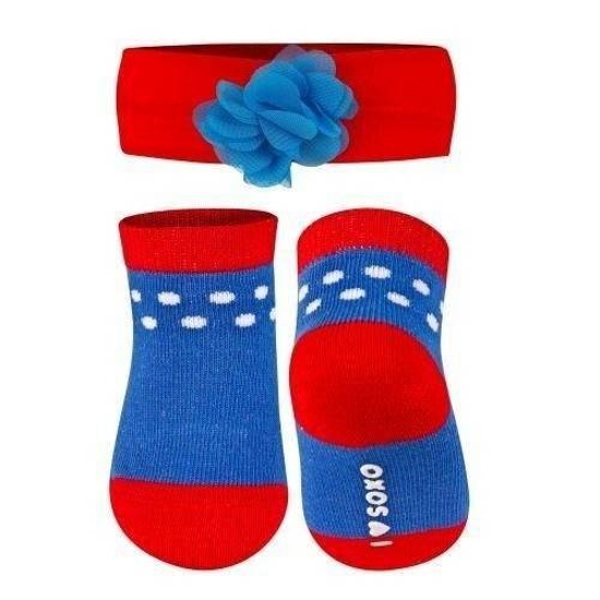 Babyset Blaue SOXO Socken und Stirnband