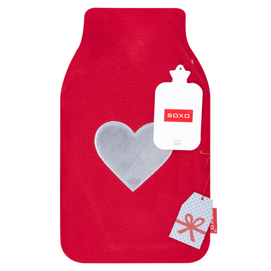 Rote Wärmflasche SOXO Geschenkwärmer zum Valentinstag Großer Plüsch
