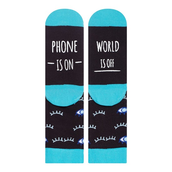 SOXO Damen Socken "Phone is on, world is off"