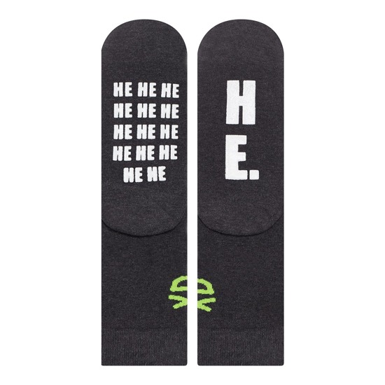 SOXO Socken mit Text " he he he he ..."