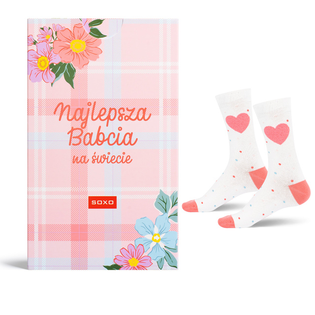 Socks Greeting-Card Set “Best Grandma” + Keychain