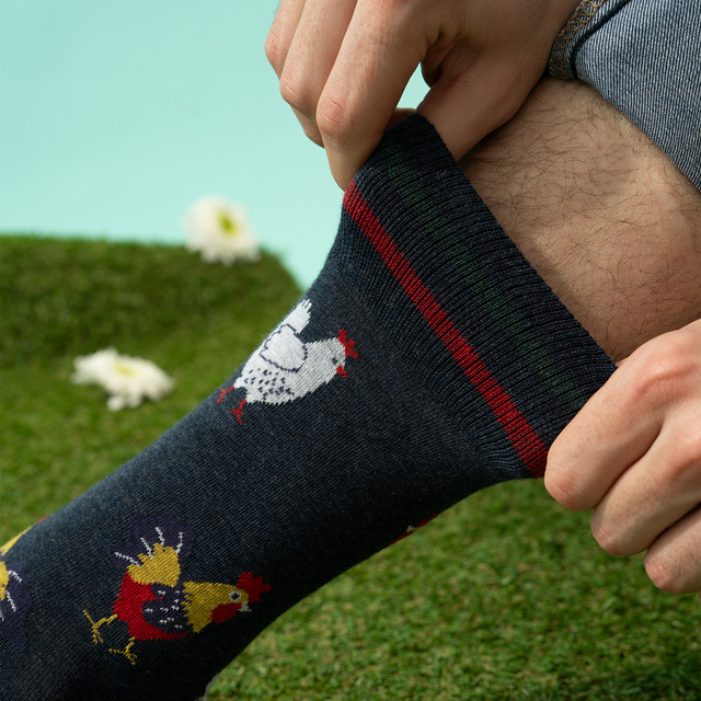 Bunte Herrensocken SOXO Ländliche Eier - 3 Paar