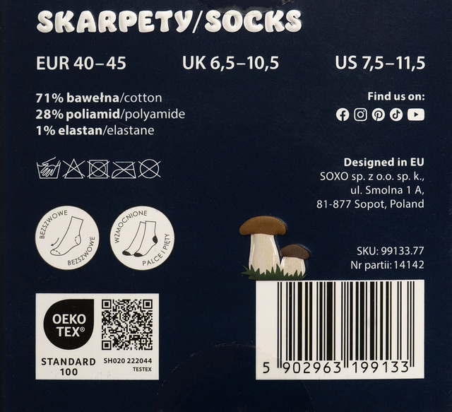 SOXO men's King Boer socks in a pack