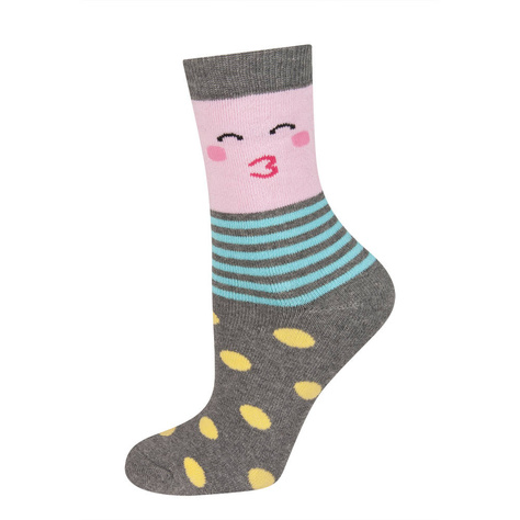 Kinder Socken SOXO mit glücklichen gesichtern warm Frottee