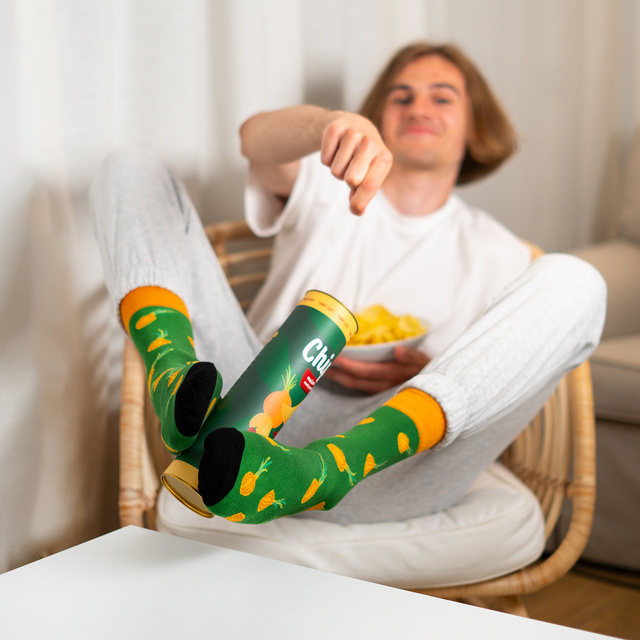 Set of 3x SOXO women's men's socks chips in a tube