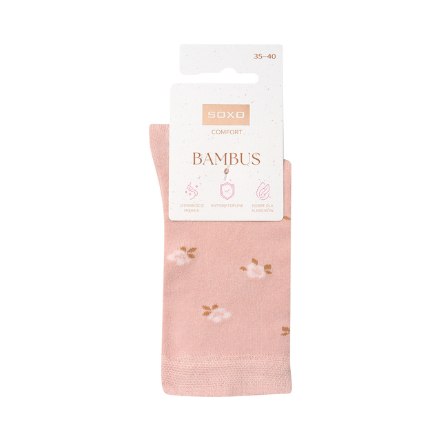 Bamboo Socks with Floral Pattern