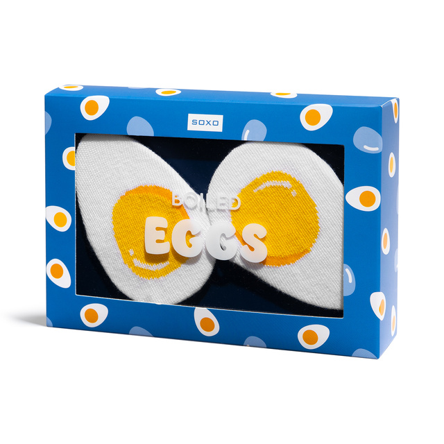 Bunte Herrensocken SOXO hartgekochtes Ei, perfekt als Geschenk