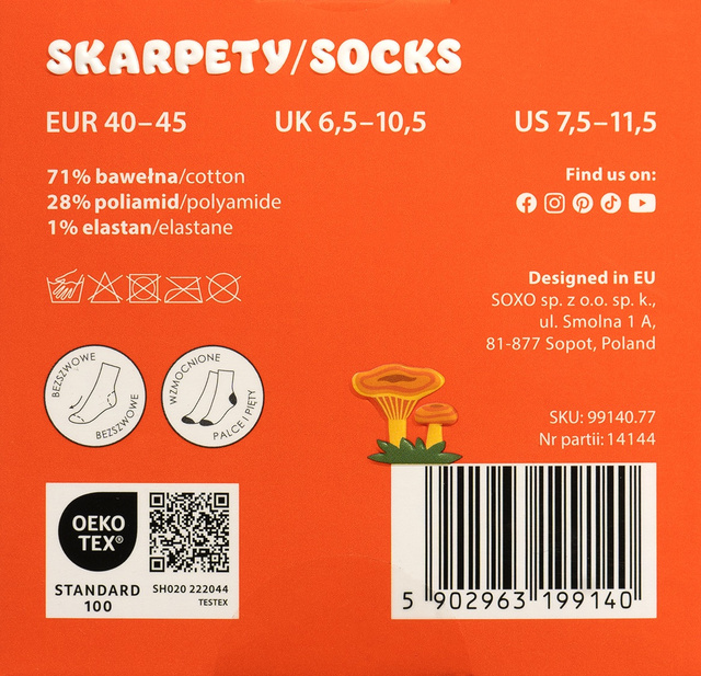 SOXO men's socks Rydz as nothing in the package