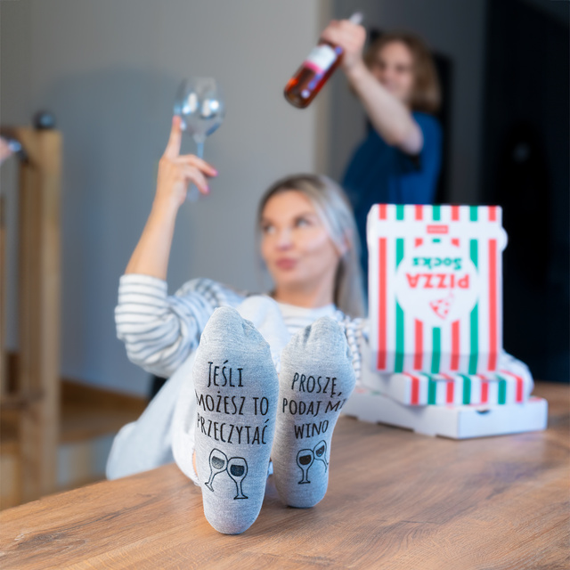 Bunte Set 4x Damen socken SOXO pizza