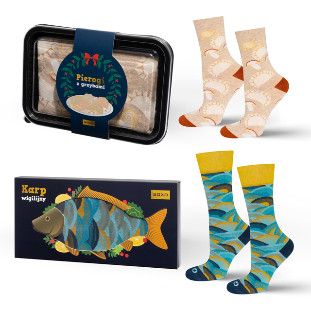 Set of 1x Slippers for Mom SOXO in a gift box and 1x SOXO Women's Socks with inscription