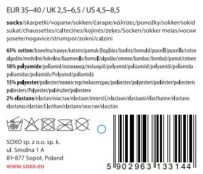Damskie Skarpetki długie SOXO ciemne