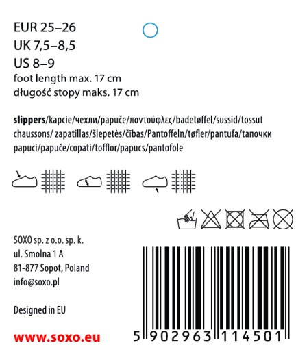 OUTLET Kapcie SOXO wysokie różowe