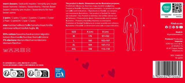 SOXO Boxershort Set Herz und Pfeil - 2 Paare