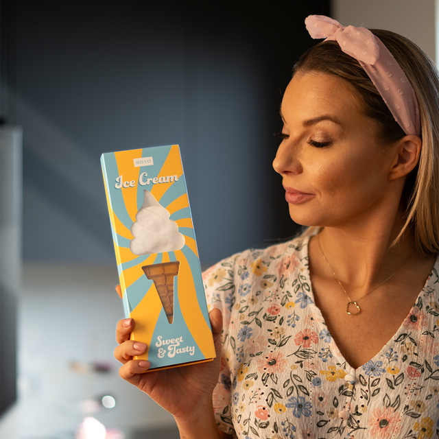 2 Paar von lustigen Socken mit Eiscrememotiv in einzigartiger Verpackung | Damensocken | SOXO