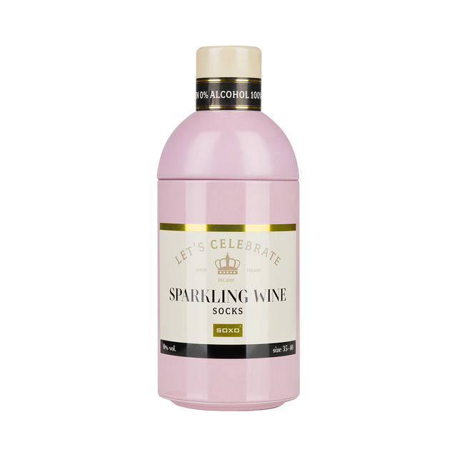 1 Paar von lustigen Socken mit Sparkling Wine motiv in einzigartiger Verpackung | Damensocken | SOXO