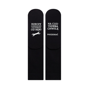 Men's long black SOXO socks