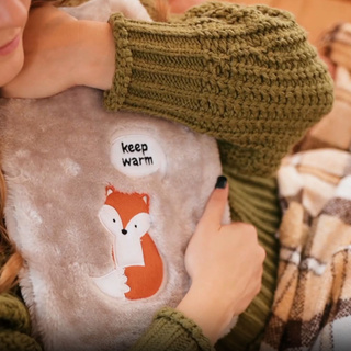 Gray hot water bottle SOXO keep warm heater